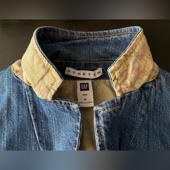 GAP Stretch Tailored Fit Blue Denim Jacket sz 6 - Picture 4 of 12